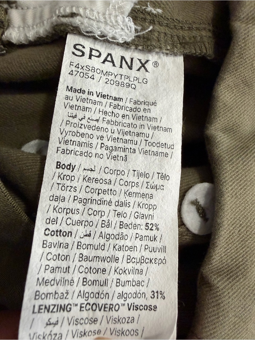 SPANX Stretch Twill Cropped Wide Leg Tuscan Olive Casual Pants , Size Medium - Picture 7 of 12